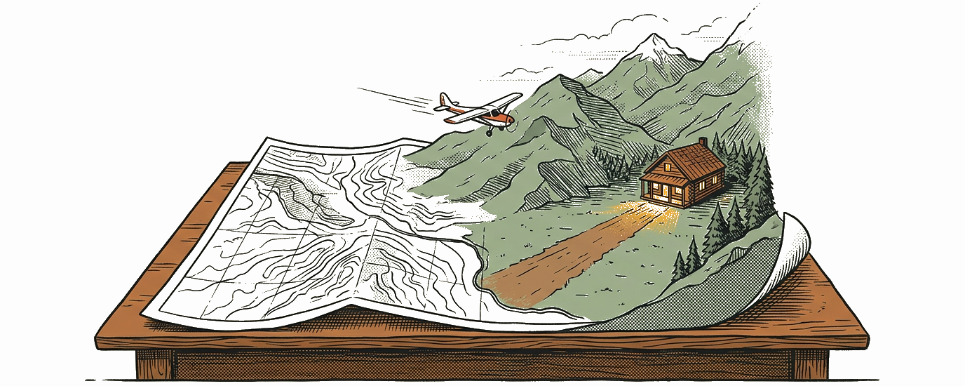 Illustrated aviation map
